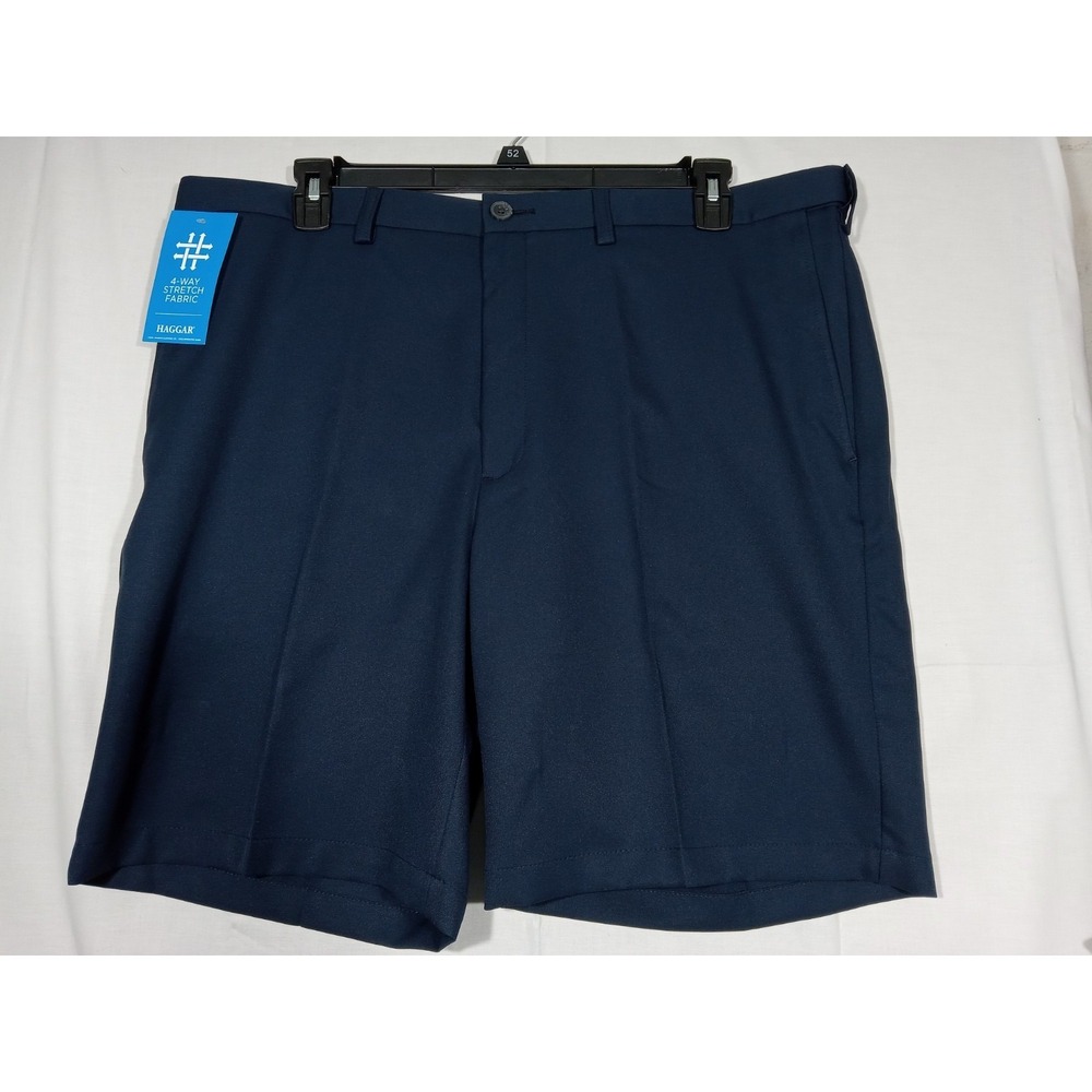 Haggar Cool 18 Pro 40 Navy Blue Golf Shorts Stretch Moisture Wicking